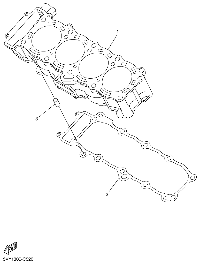 Yamaha R1 2008 CYLINDER parts diagram